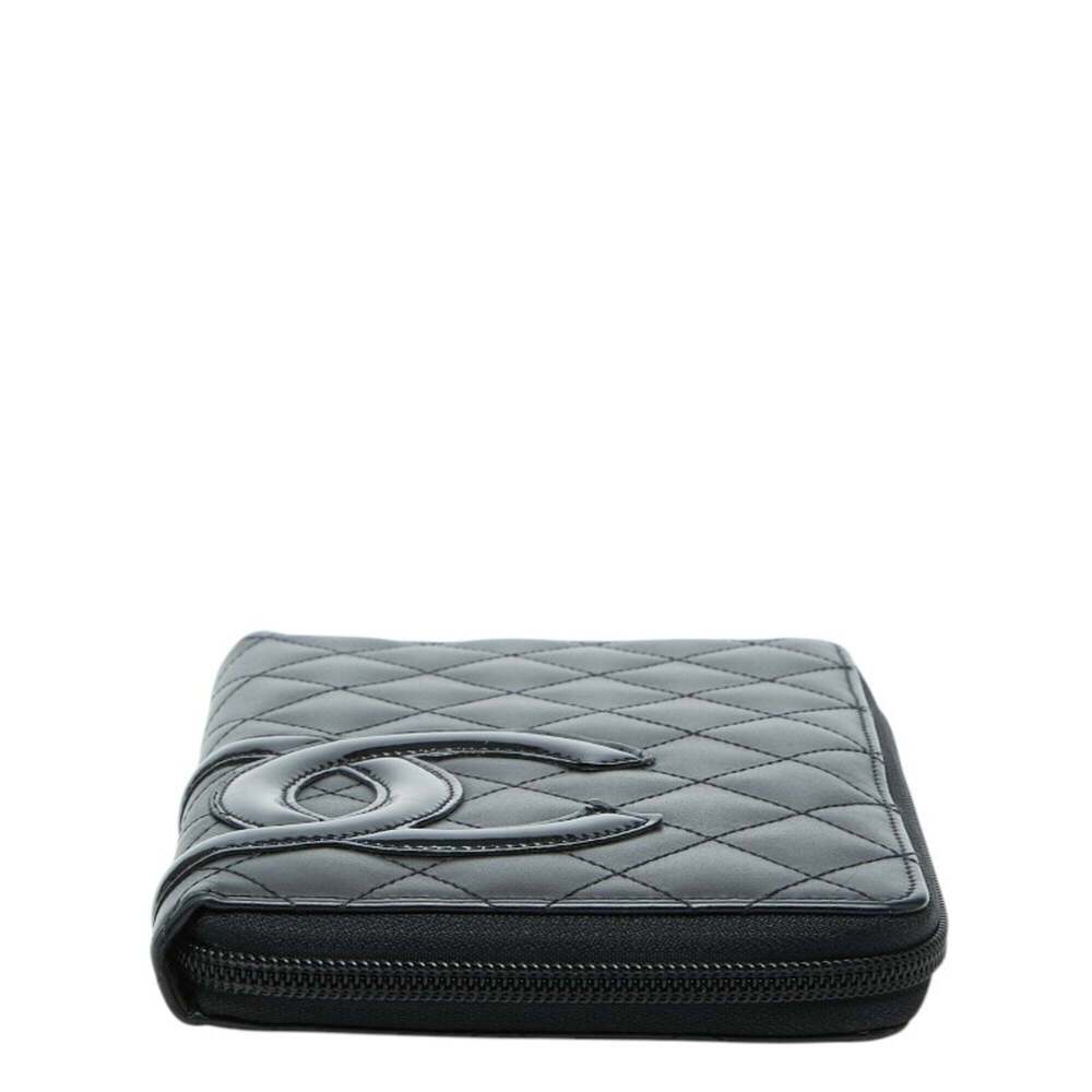 CHANEL Authentic Black Leather Logo Wallet - Picture 3 of 12